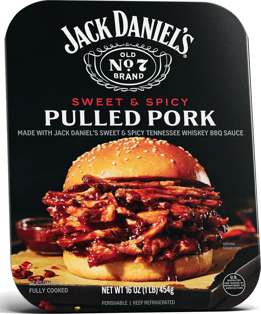 Jack Daniel’s Sweet & Spicy BBQ pork food packaging