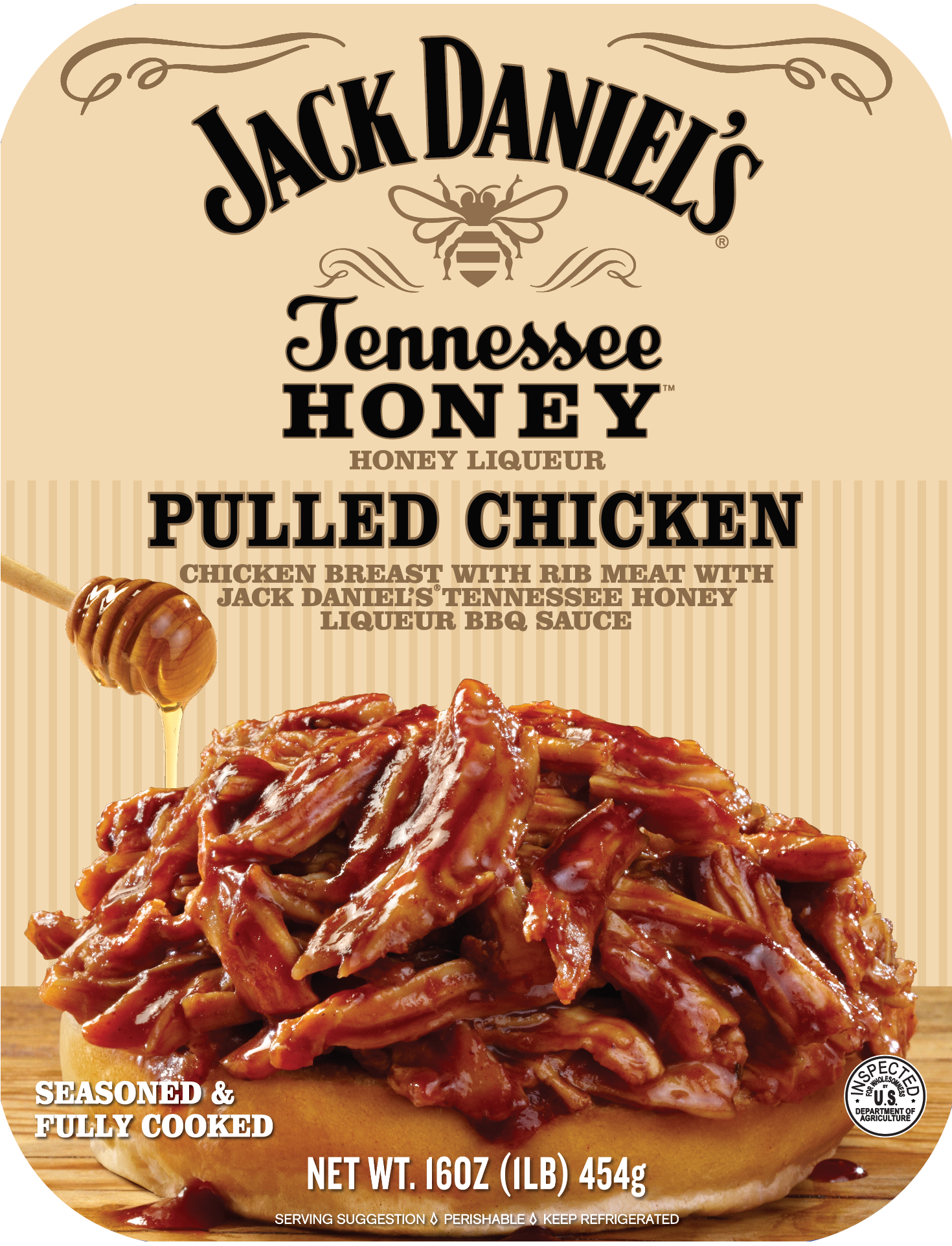Packaging for Tennessee Honey Pulled Chicken